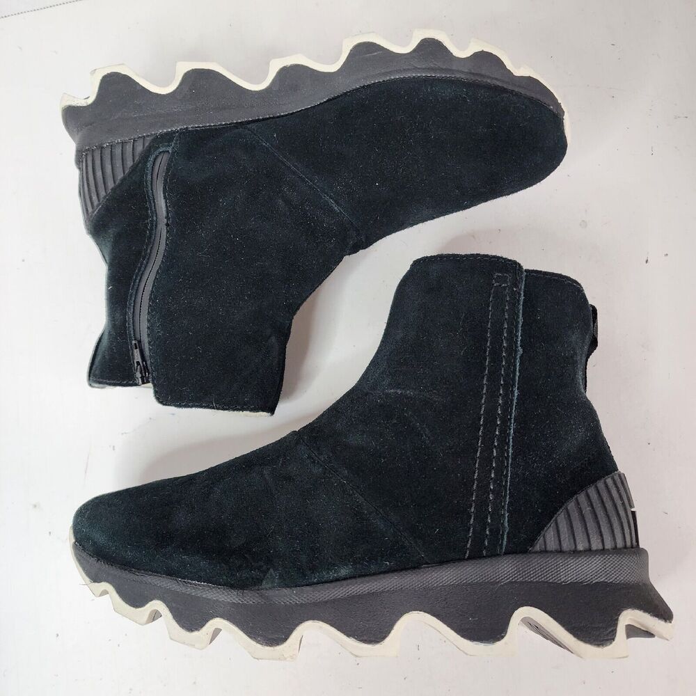 Sorel Kinetic Short Ankle Boots Womens 6 Sneaker Waterproof Shearling Black - Picture 5 of 9